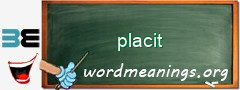 WordMeaning blackboard for placit